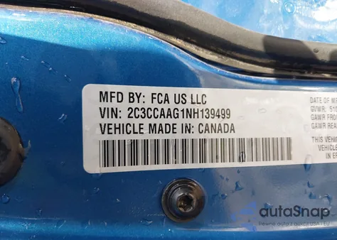 2022 Chrysler 300 Touring из США, поврежденный, VIN 2C3CCAAG1NH139499